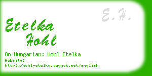 etelka hohl business card